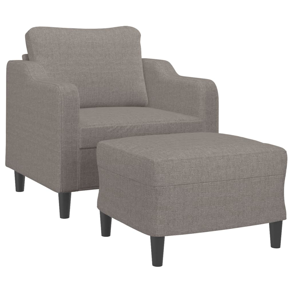 Fauteuil avec repose-pied Taupe 60 cm Tissu - XIOS