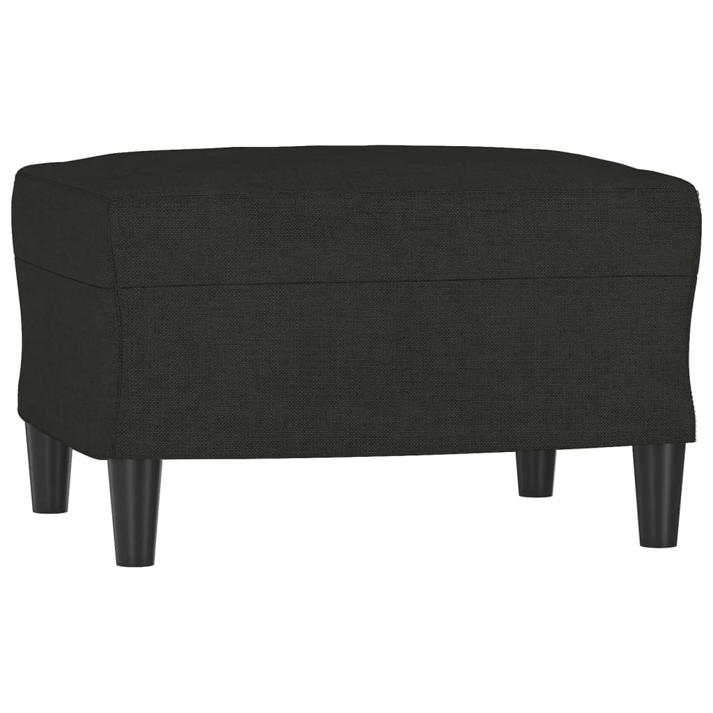 Canapé à 3 places avec repose-pieds Noir 180 cm Tissu - XIOS
