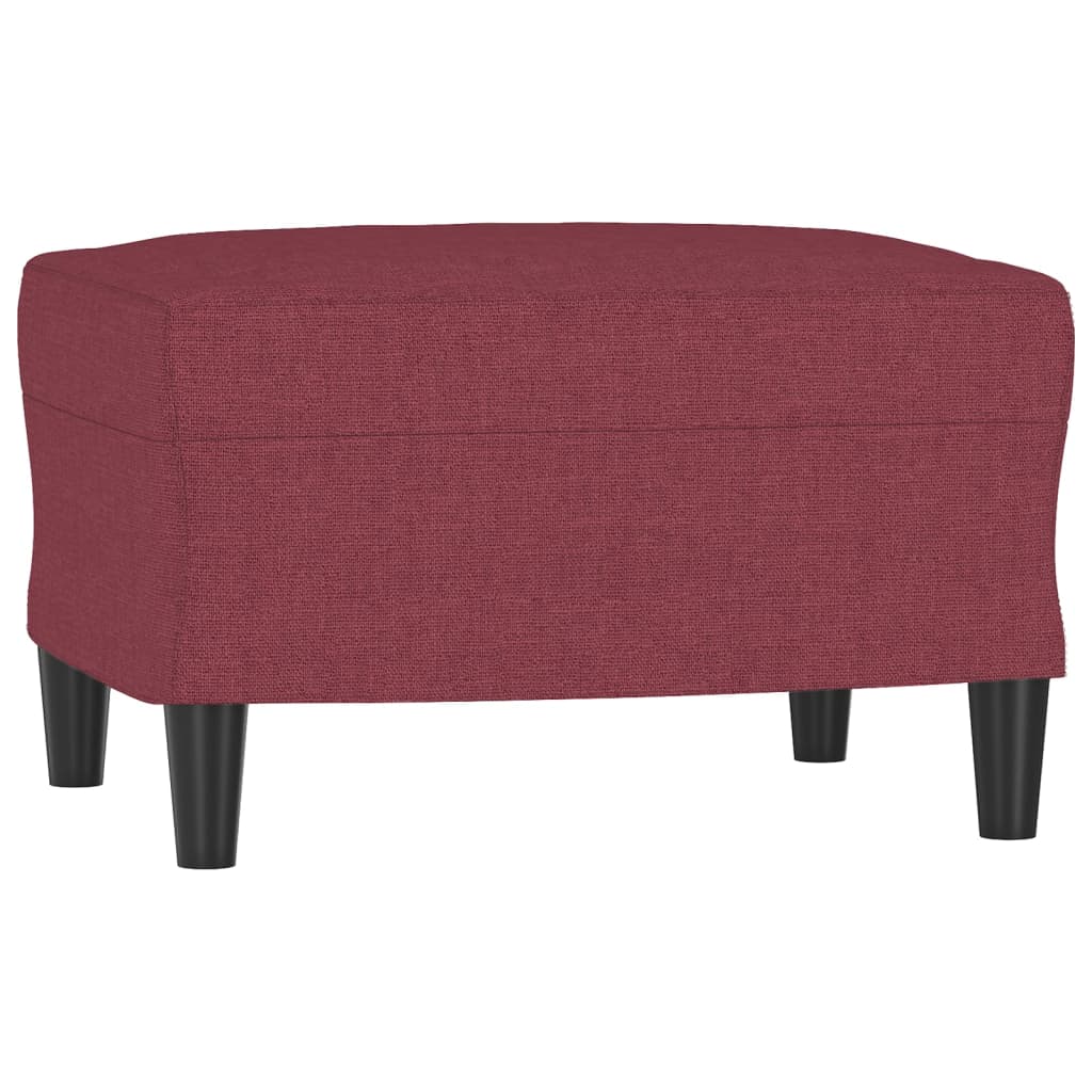 Canapé à 3 places avec repose-pieds Rouge bordeaux 180 cm Tissu - XIOS