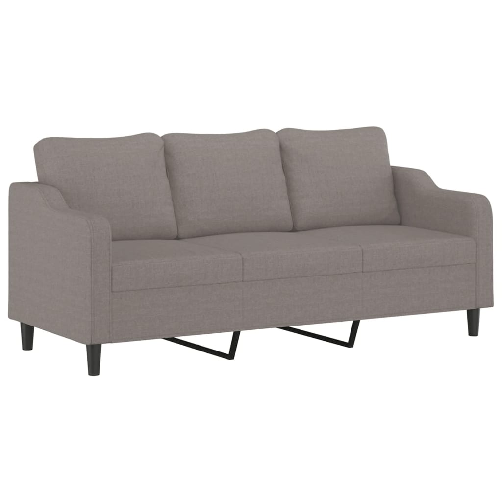 Canapé à 3 places avec repose-pieds Taupe 180 cm Tissu - XIOS
