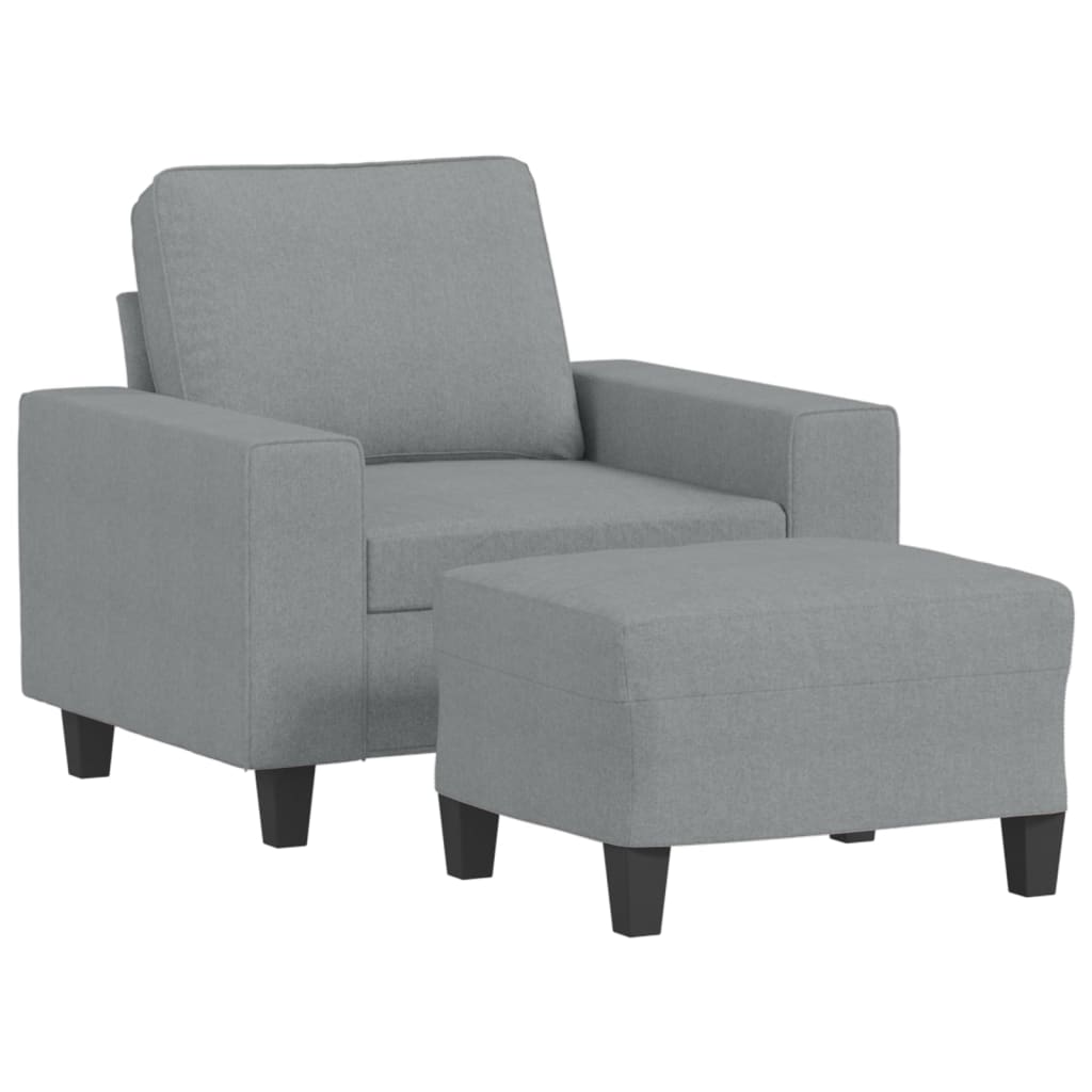 Fauteuil avec repose-pied Gris clair 60 cm Tissu - XIOS