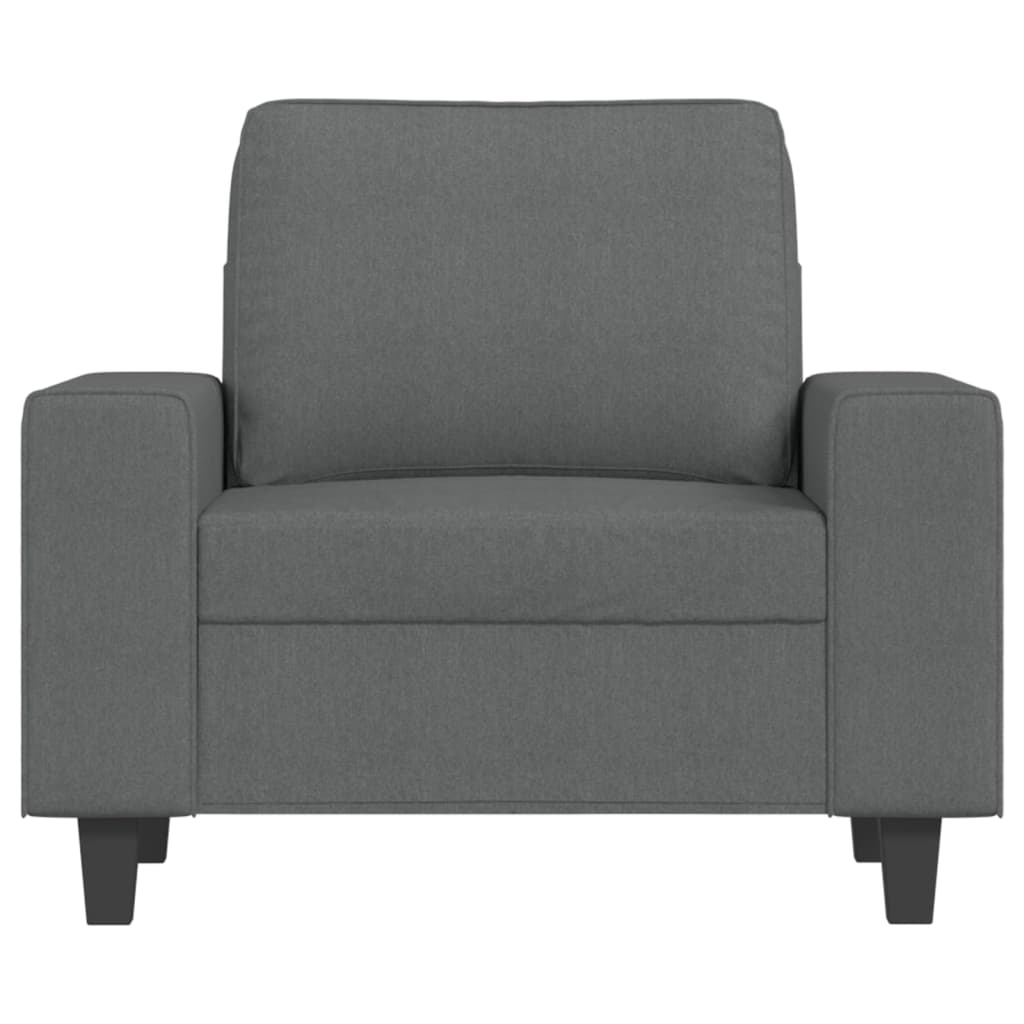 Fauteuil avec repose-pied Gris foncé 60 cm Tissu - XIOS