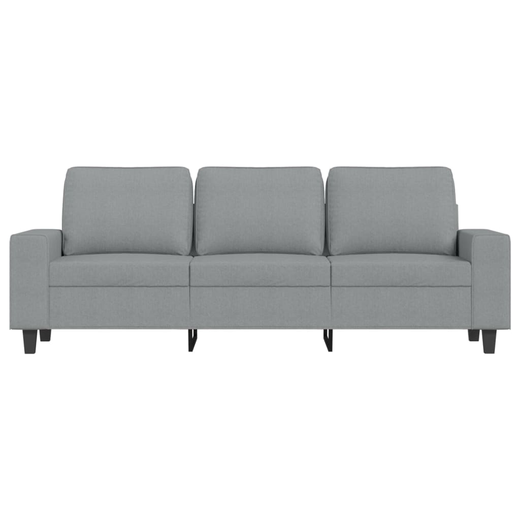 Canapé à 3 places avec repose-pieds Gris clair 180 cm Tissu - XIOS