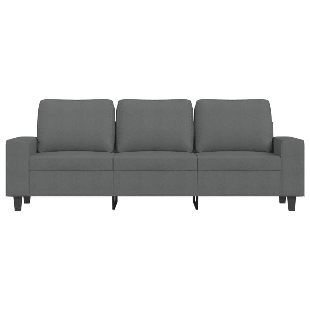 Canapé à 3 places avec repose-pieds Gris foncé 180 cm Tissu - XIOS