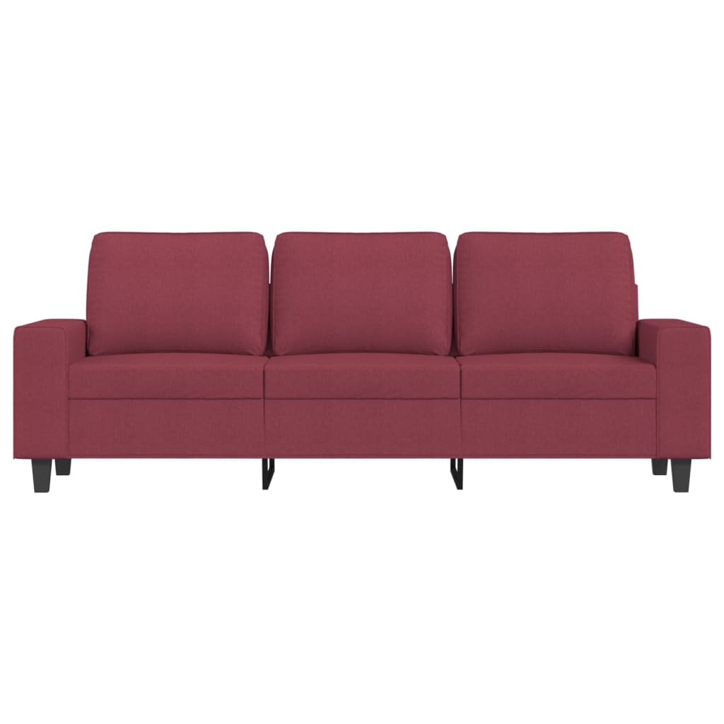 Canapé à 3 places avec repose-pieds Rouge bordeaux 180 cm Tissu - XIOS