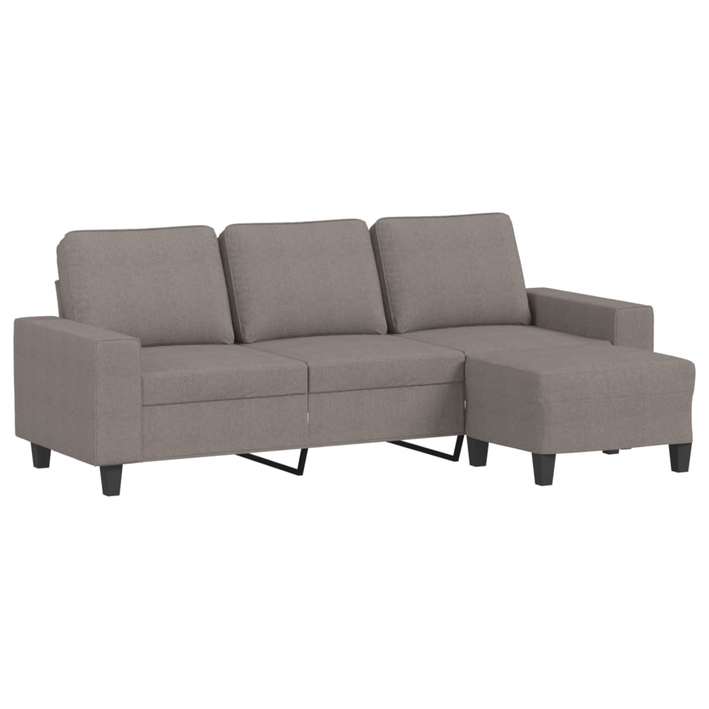 Canapé à 3 places avec repose-pieds Taupe 180 cm Tissu - XIOS