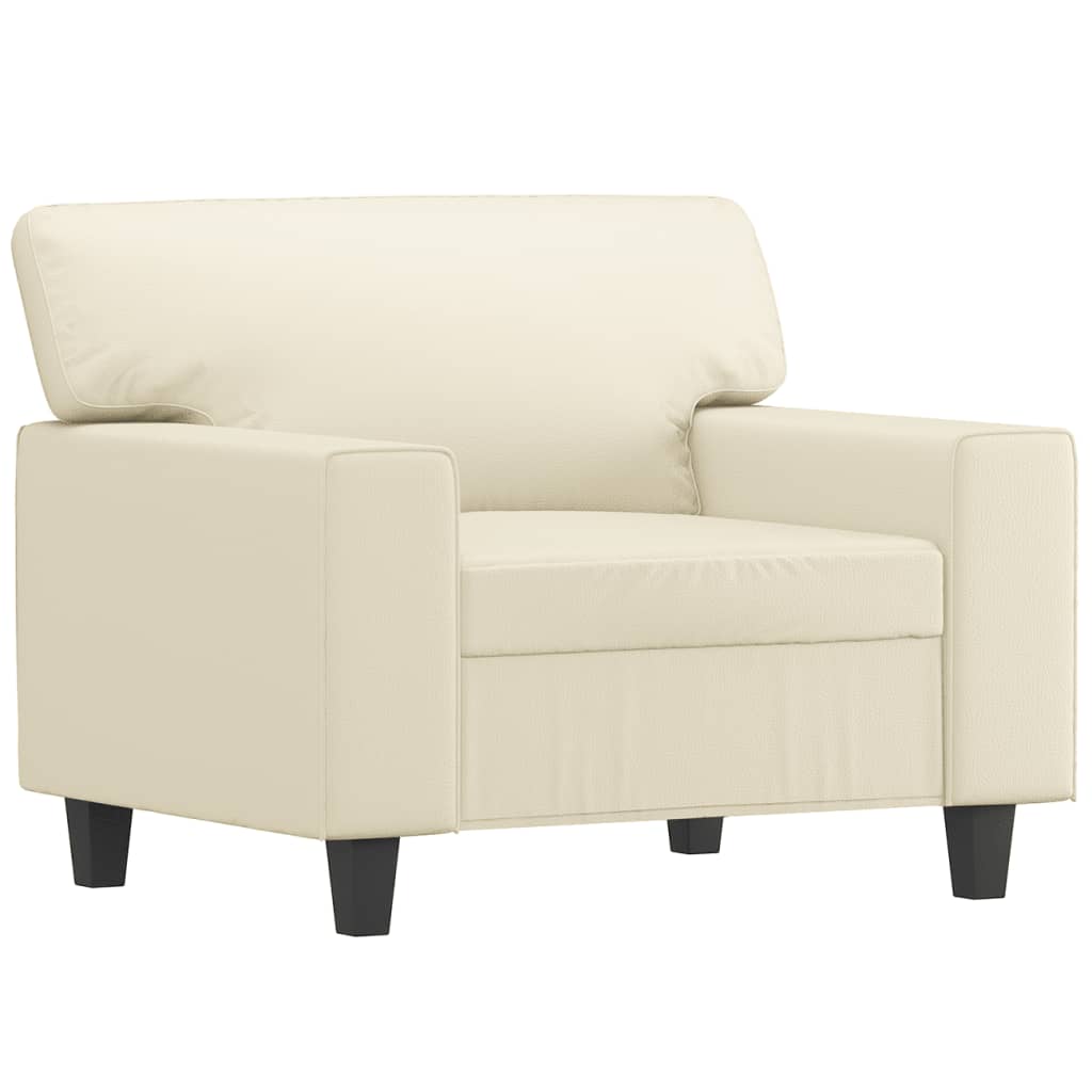 Fauteuil avec repose-pied Crème 60 cm Similicuir - XIOS