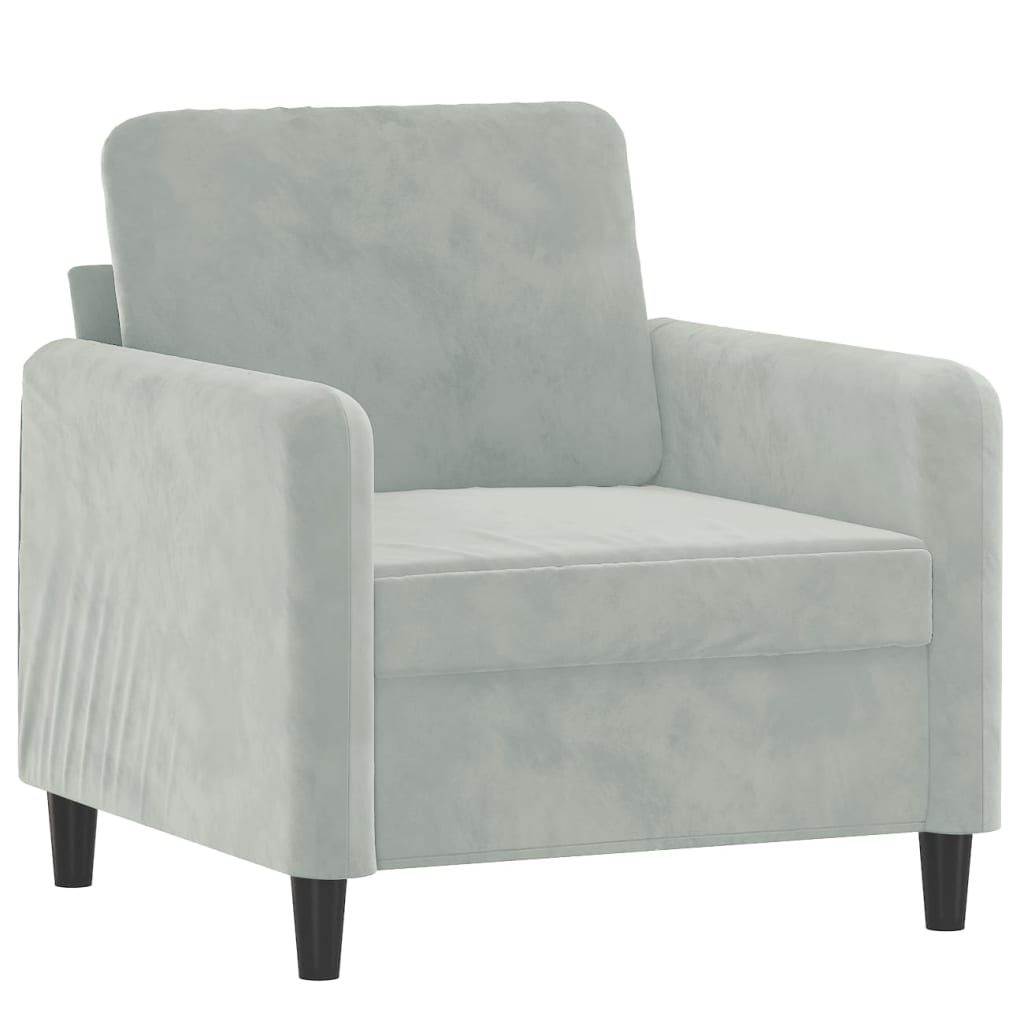 Fauteuil avec repose-pied Gris clair 60 cm Velours - XIOS