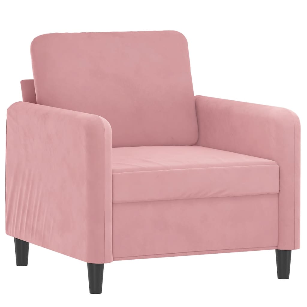 Fauteuil avec repose-pied Rose 60 cm Velours - XIOS
