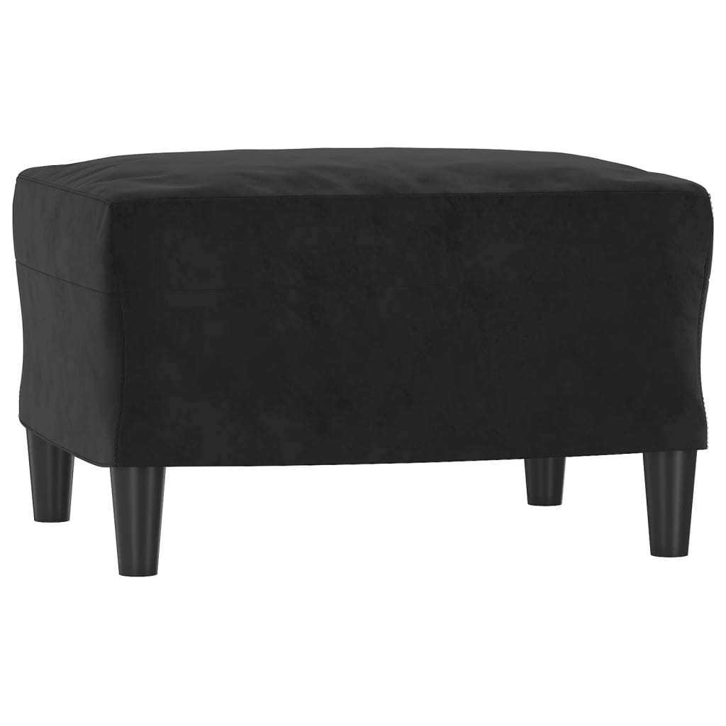 Fauteuil avec repose-pied Noir 60 cm Velours - XIOS