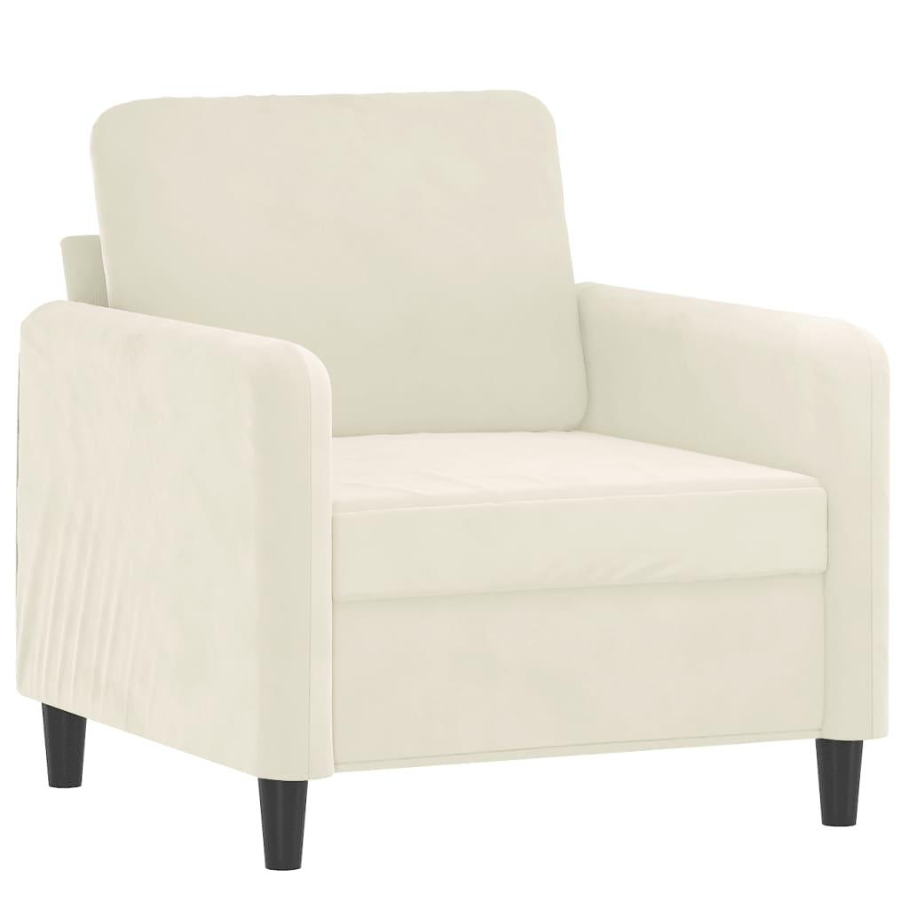Fauteuil avec repose-pied Crème 60 cm Velours - XIOS
