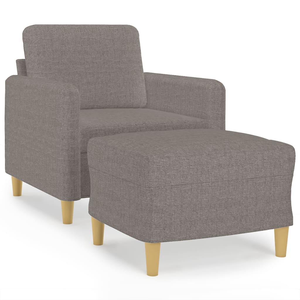 Fauteuil avec repose-pied Taupe 60 cm Tissu - XIOS