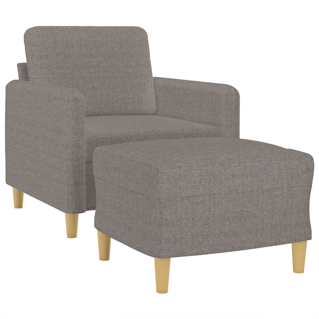 Fauteuil avec repose-pied Taupe 60 cm Tissu - XIOS