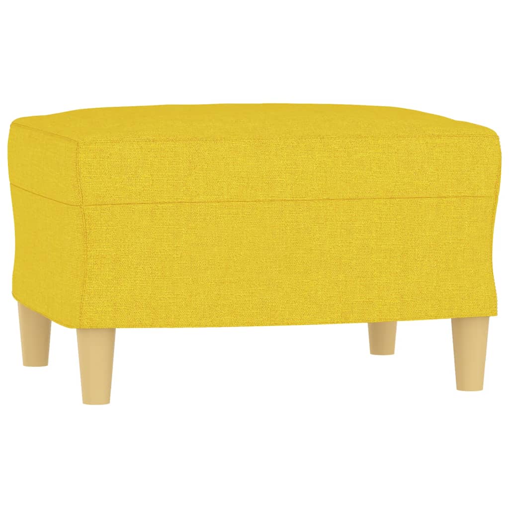 Canapé à 3 places avec repose-pieds Jaune clair 180 cm Tissu - XIOS