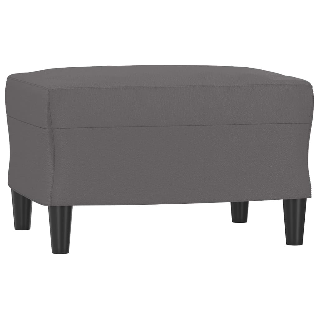 Fauteuil avec repose-pied Gris 60 cm Similicuir - XIOS