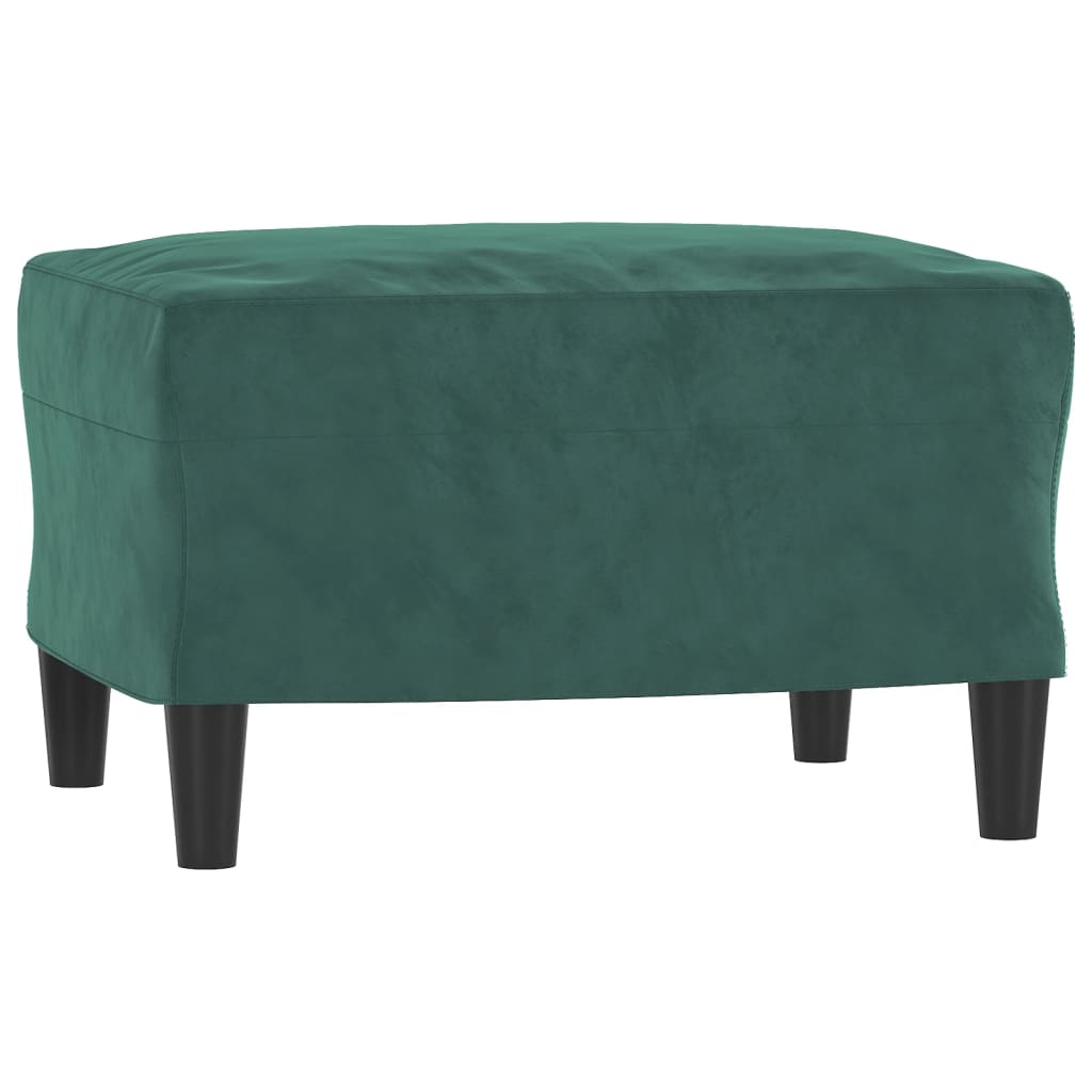 Canapé à 3 places avec repose-pieds Vert foncé 180 cm Velours - XIOS