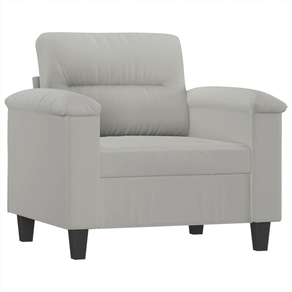 Fauteuil avec repose-pied Gris clair 60 cm Tissu microfibre - XIOS