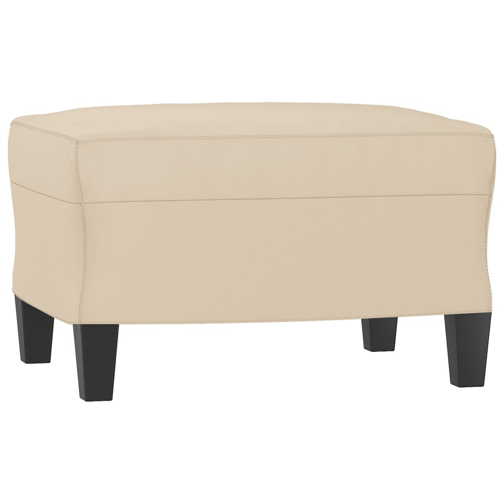 Fauteuil avec repose-pied Crème 60 cm Tissu microfibre - XIOS