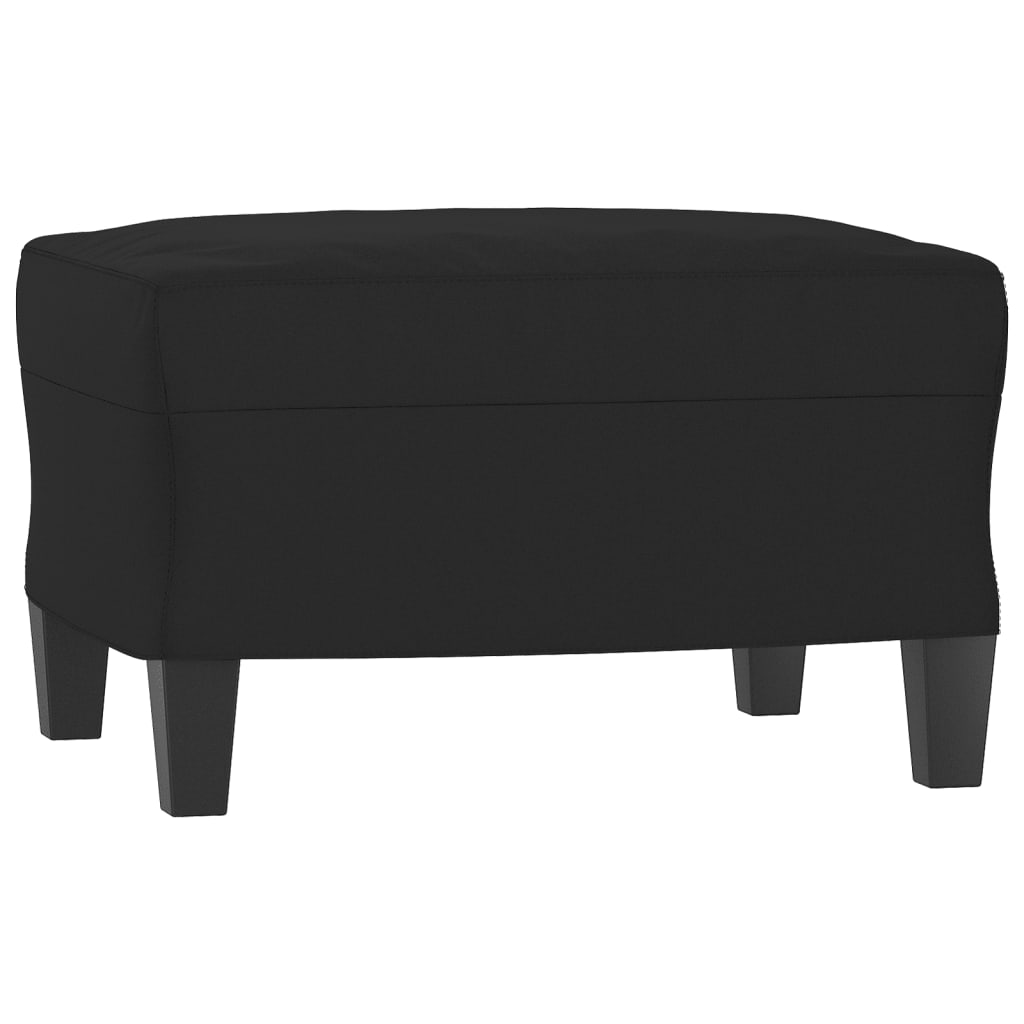 Canapé 3 places avec repose-pieds Noir 180 cm Tissu microfibre - XIOS