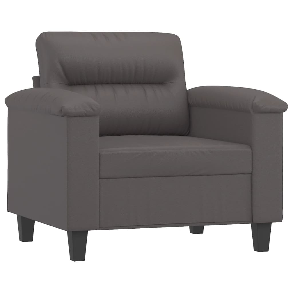 Fauteuil avec repose-pied Gris 60 cm Similicuir - XIOS