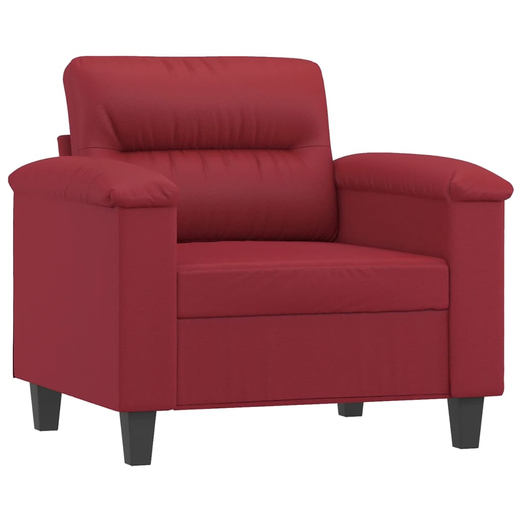 Fauteuil avec repose-pied Rouge bordeaux 60 cm Similicuir - XIOS