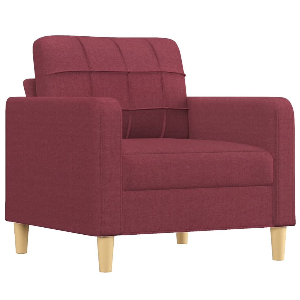 Ensemble de canapés 3 pcs avec coussins Rouge bordeaux Tissu - XIOS