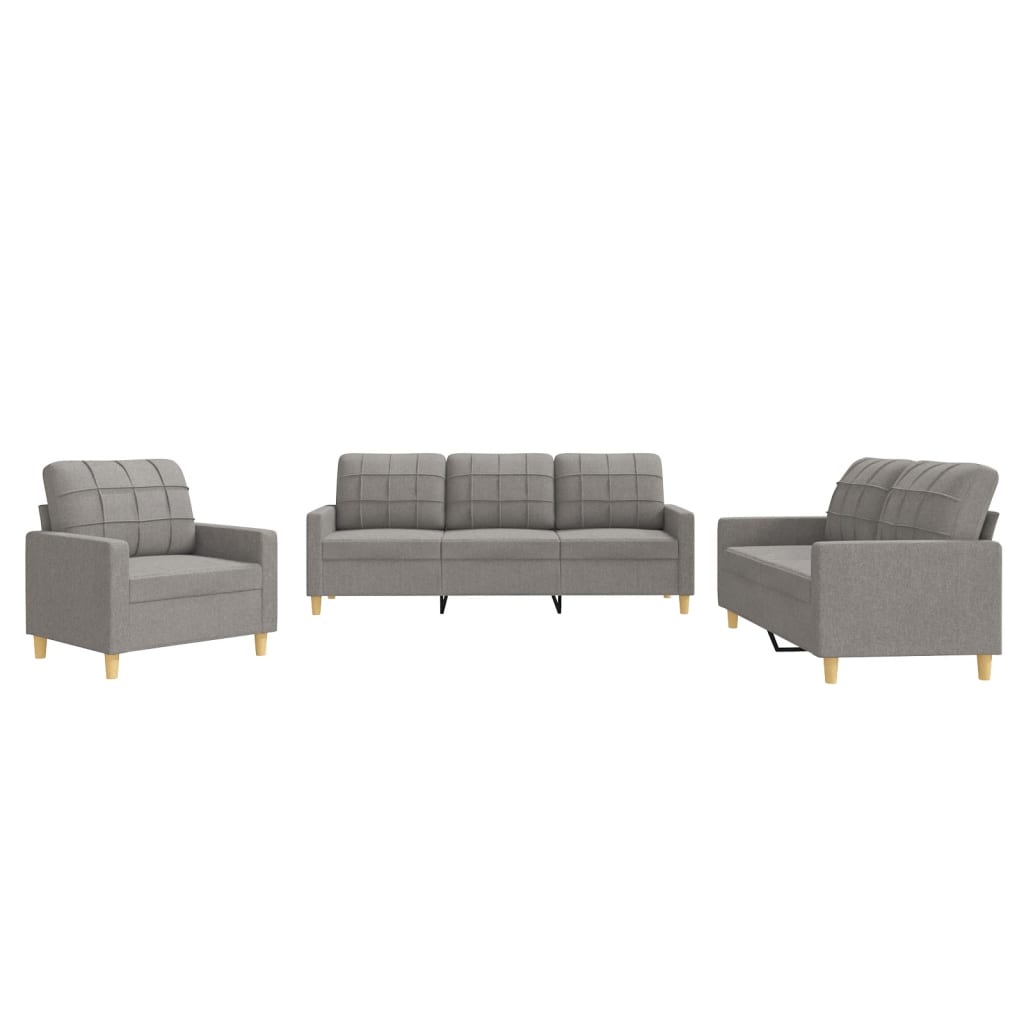 Ensemble de canapés 3 pcs avec coussins Taupe Tissu - XIOS