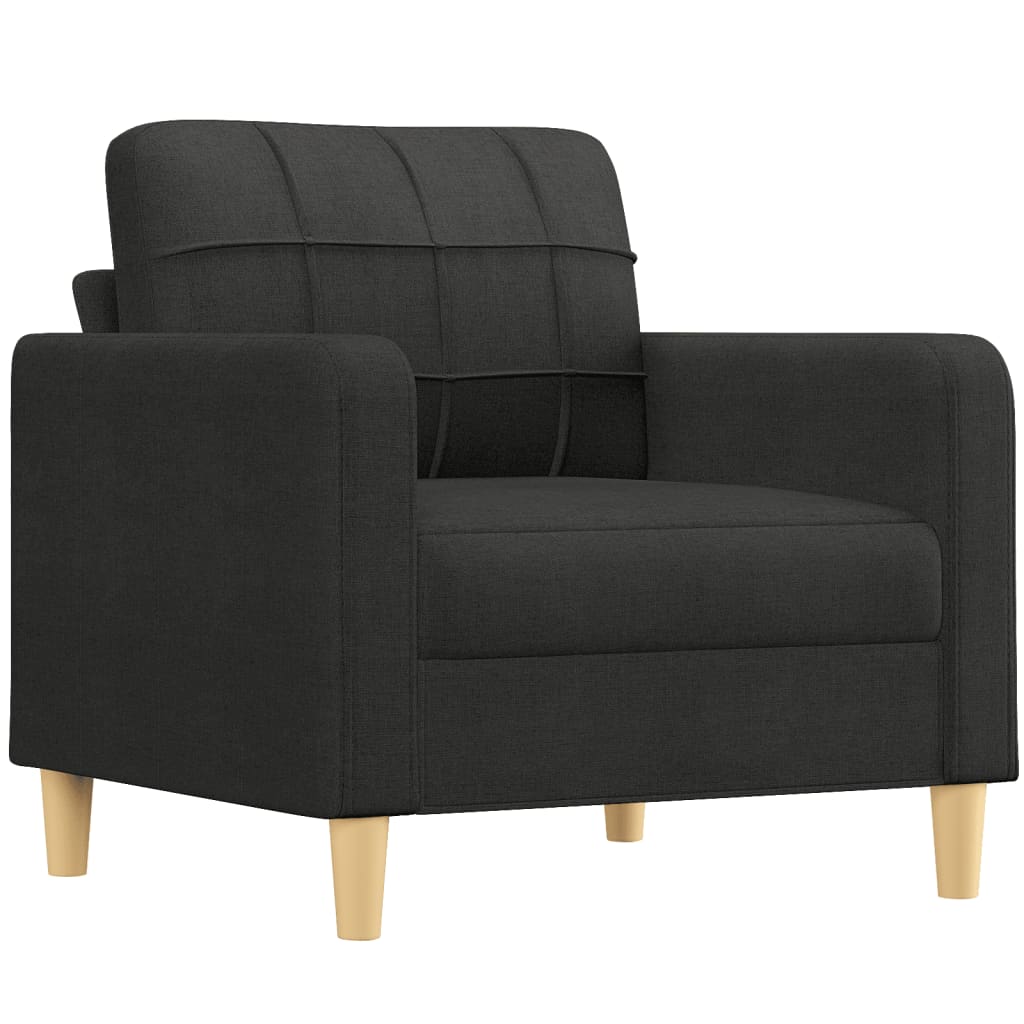 Ensemble de canapés 4 pcs avec coussins Noir Tissu - XIOS