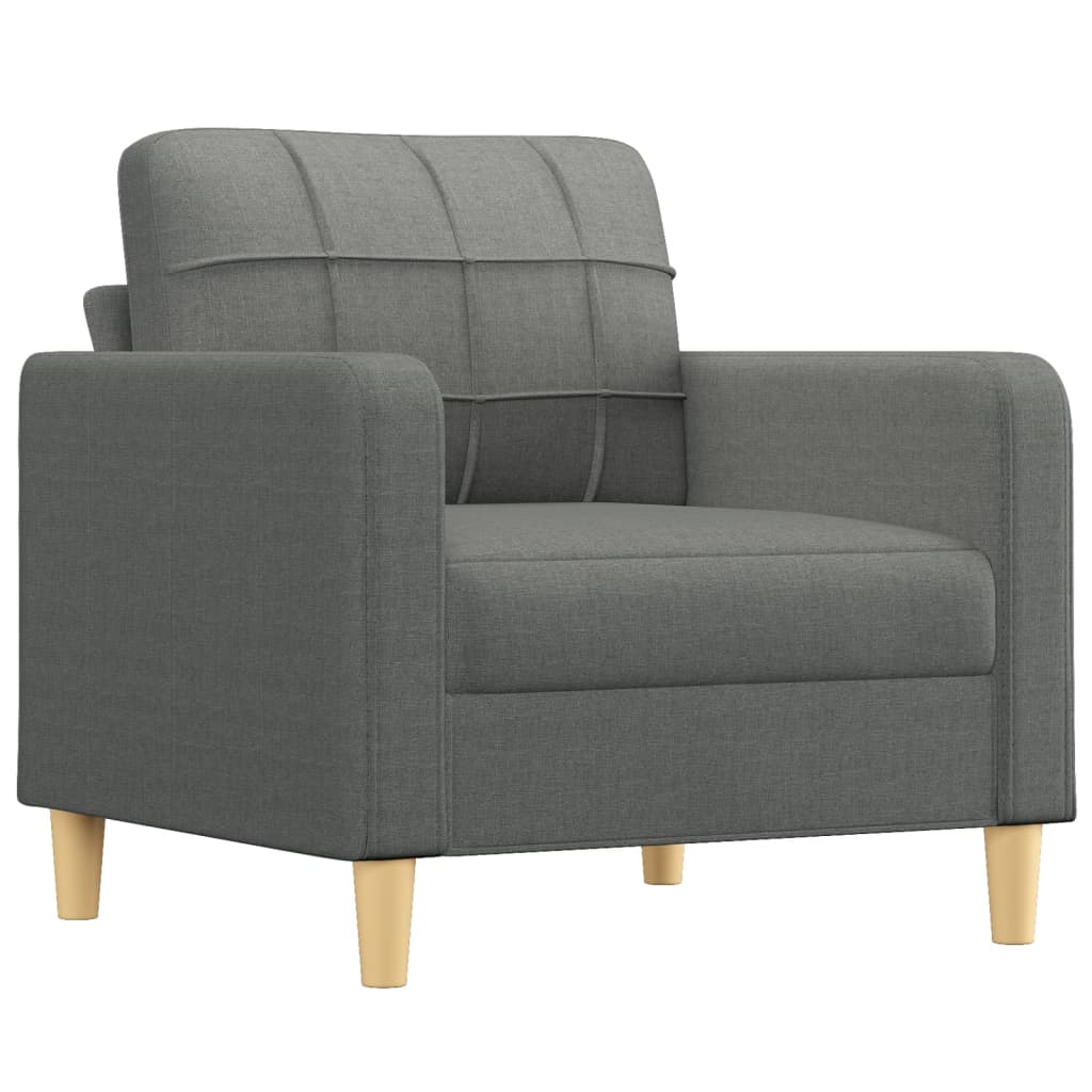Ensemble de canapés 3 pcs coussins gris foncé tissu - XIOS