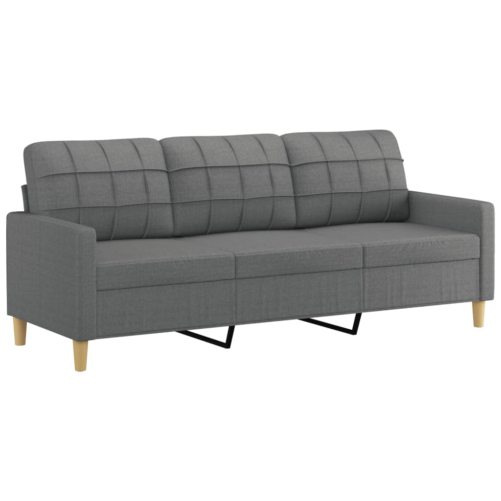 Ensemble de canapés 3 pcs coussins gris foncé tissu - XIOS