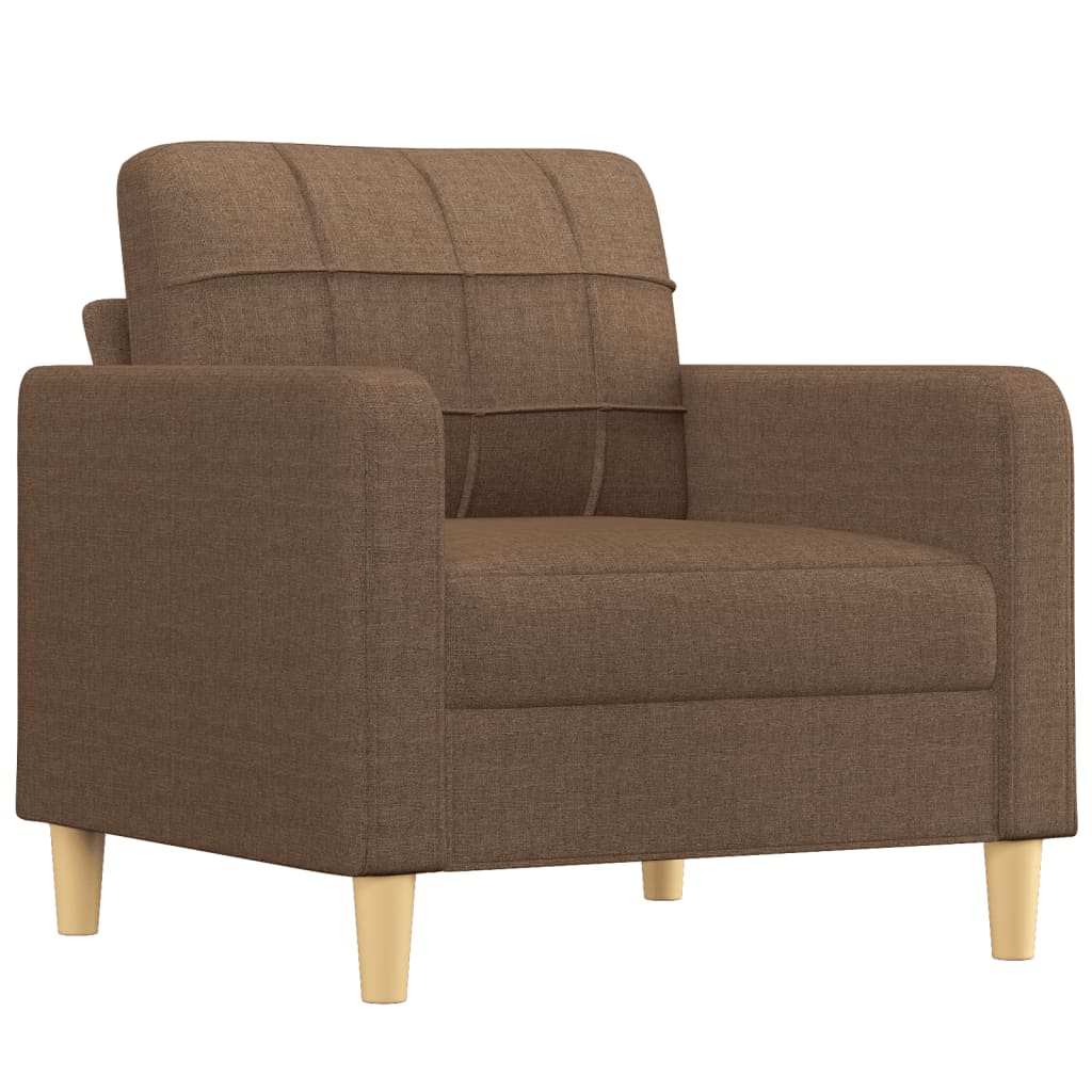 Ensemble de canapés 3 pcs avec coussins marron tissu - XIOS