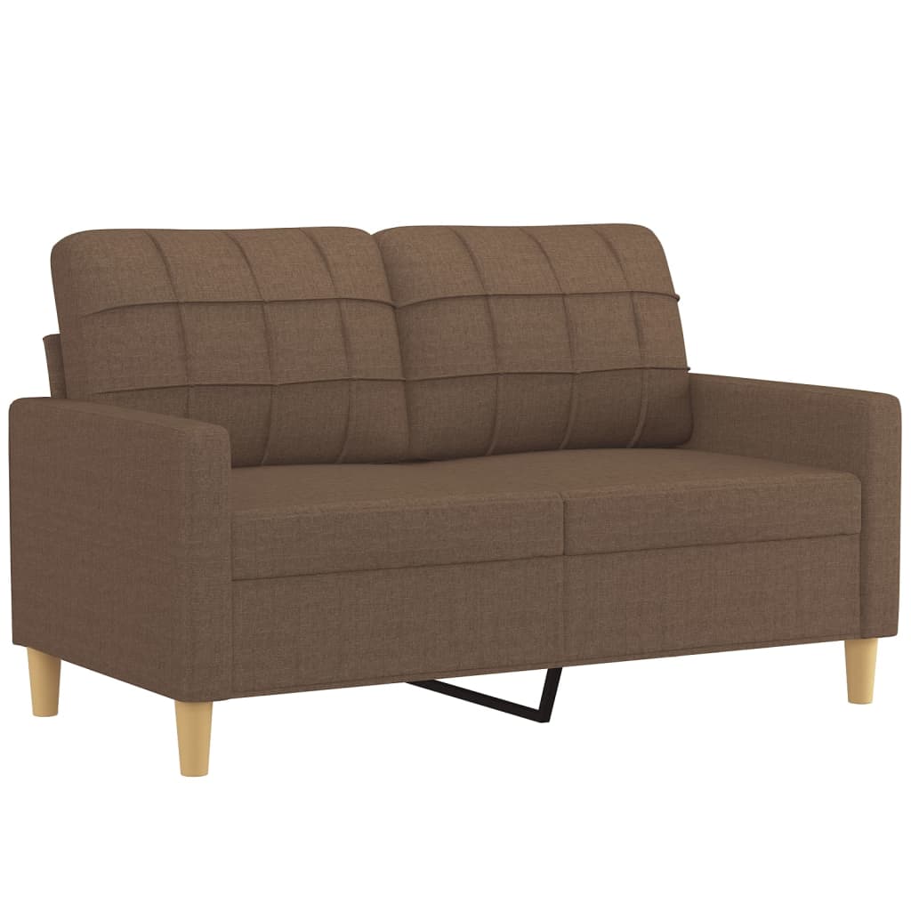 Ensemble de canapés 3 pcs avec coussins marron tissu - XIOS