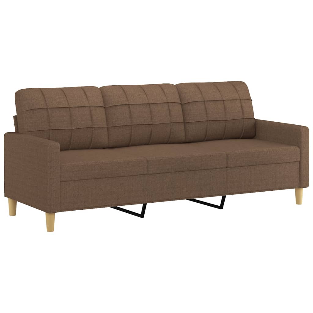Ensemble de canapés 3 pcs avec coussins marron tissu - XIOS