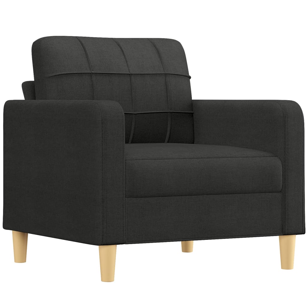 Ensemble de canapés 3 pcs avec coussins noir tissu - XIOS