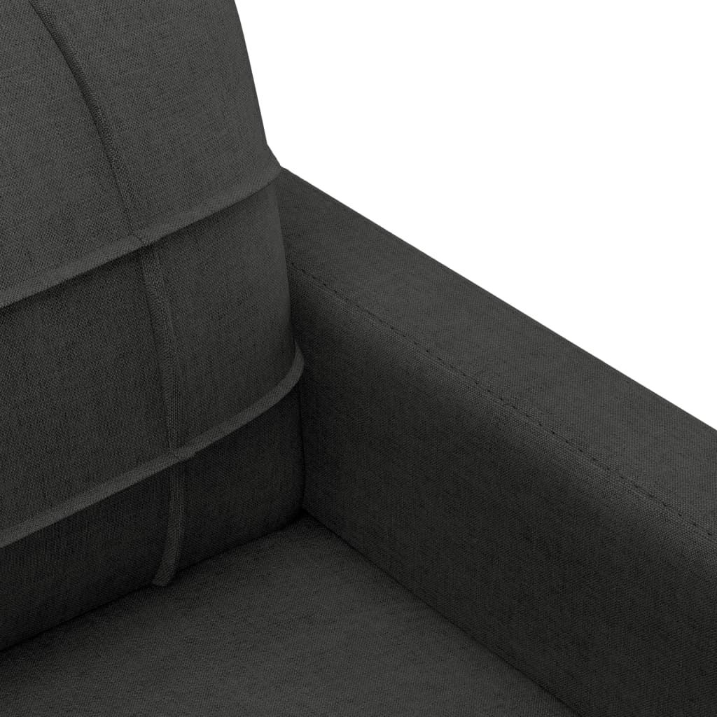 Ensemble de canapés 3 pcs avec coussins noir tissu - XIOS