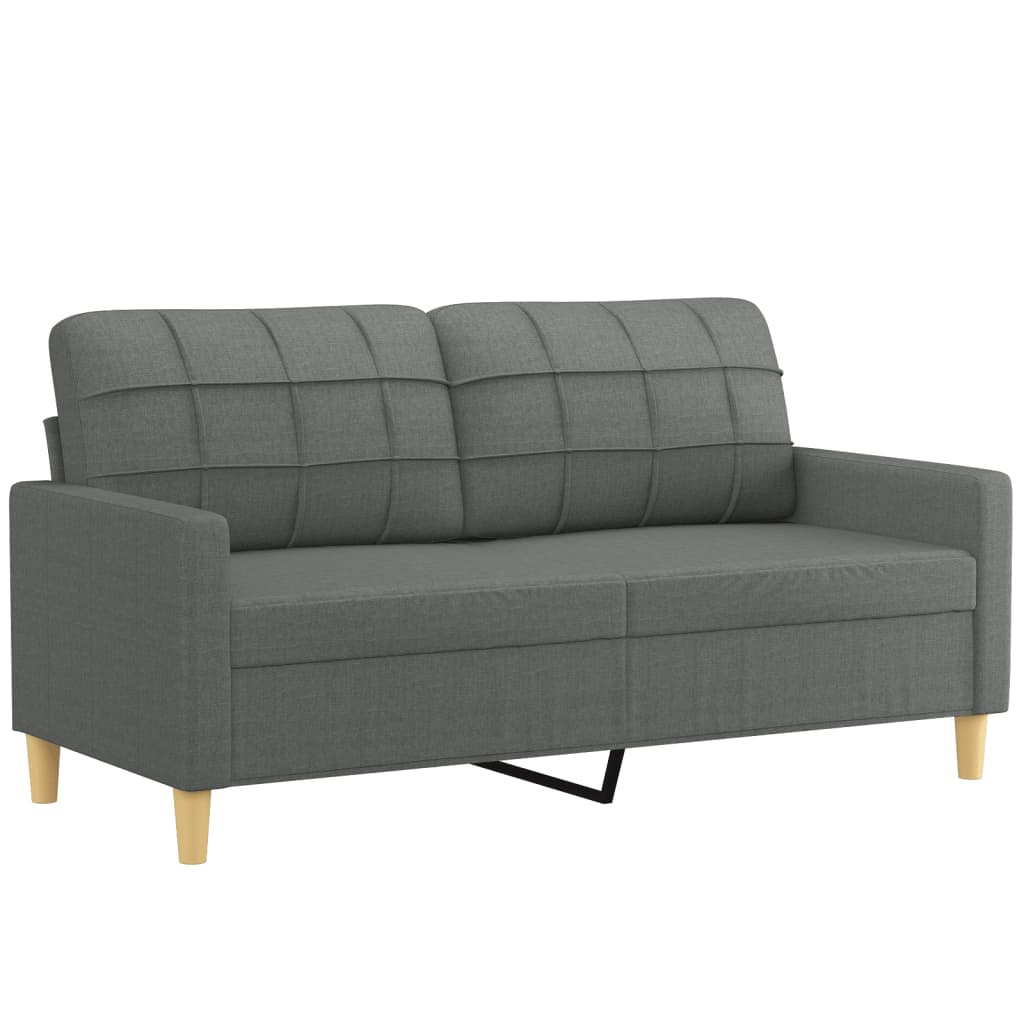 Ensemble de canapés 3 pcs avec coussins Gris foncé Tissu - XIOS
