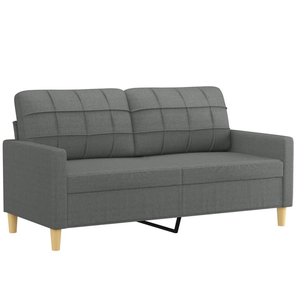 Ensemble de canapés 3 pcs coussins gris foncé tissu - XIOS