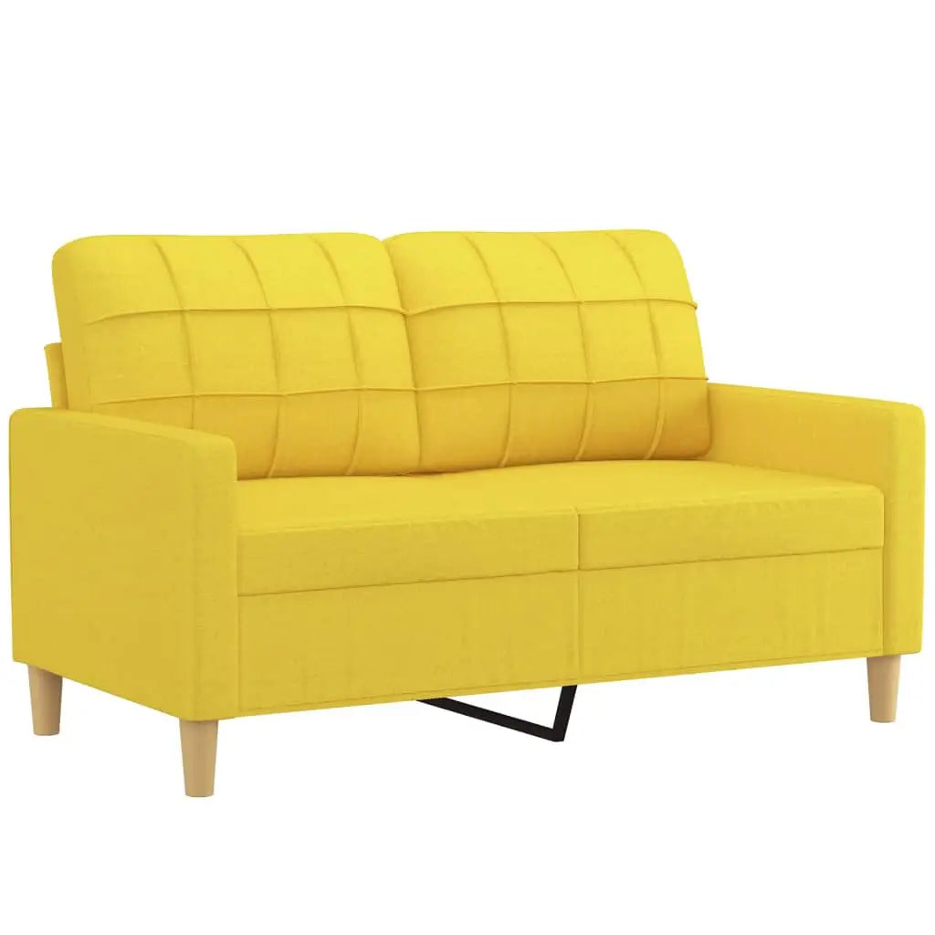 Ensemble de canapés 3 pcs avec coussins jaune clair tissu - XIOS
