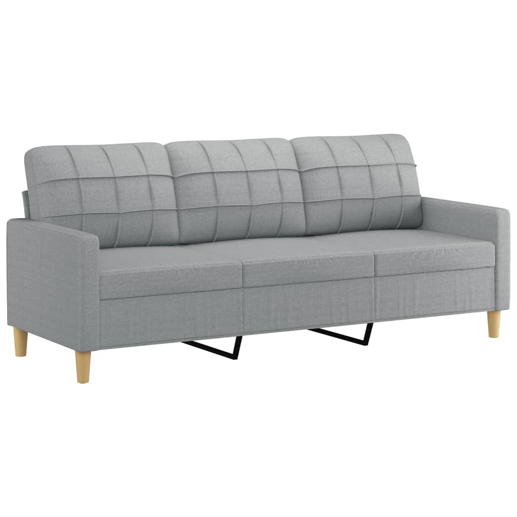 Ensemble de canapés 2 pcs avec coussins Gris clair Tissu - XIOS
