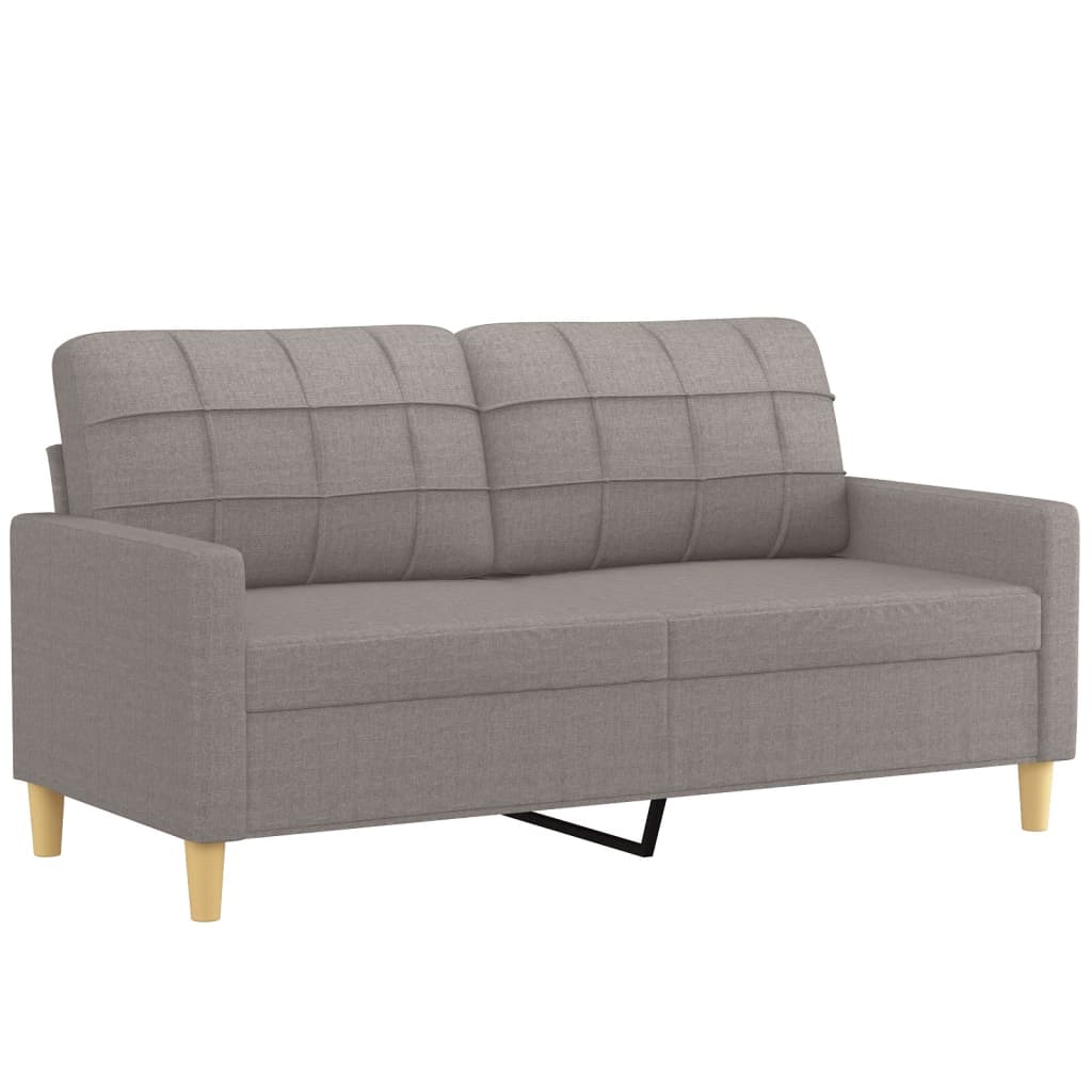 Ensemble de canapés 2 pcs avec coussins taupe tissu - XIOS
