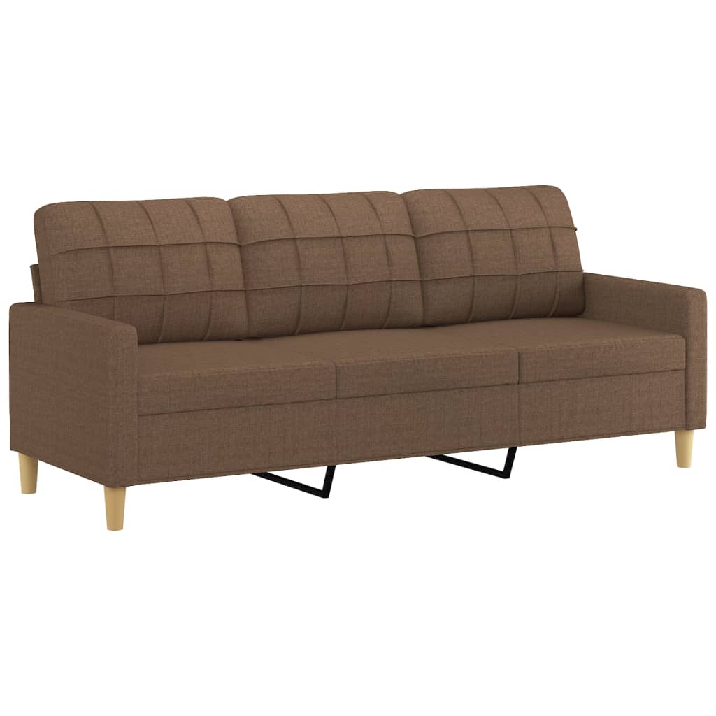 Ensemble de canapés 3 pcs avec coussins marron tissu - XIOS