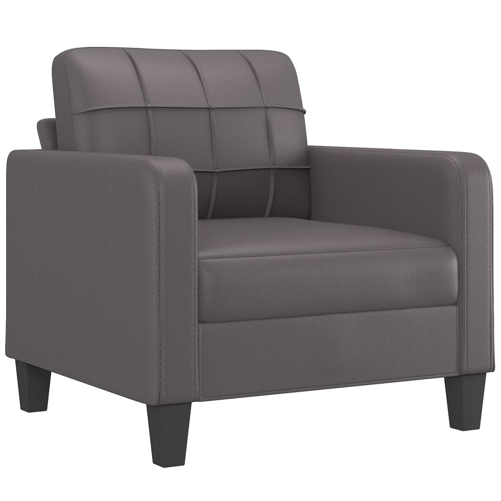 Ensemble de canapés 4 pcs avec coussins Gris Similicuir - XIOS