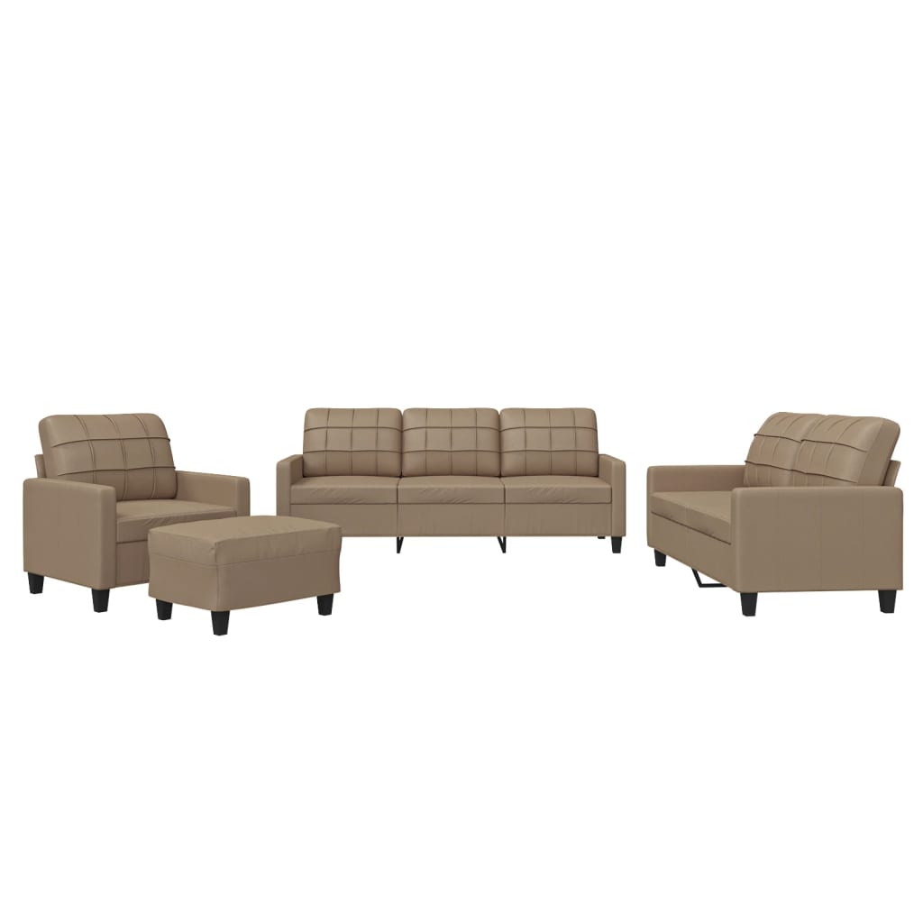 Ensemble de canapés 4 pcs avec coussins Cappuccino Similicuir - XIOS