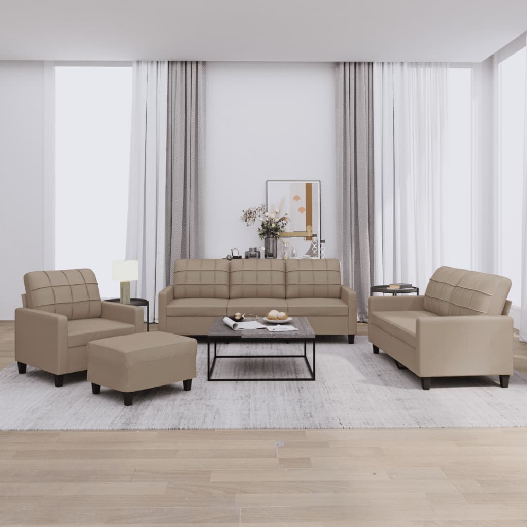 Ensemble de canapés 4 pcs avec coussins Cappuccino Similicuir - XIOS