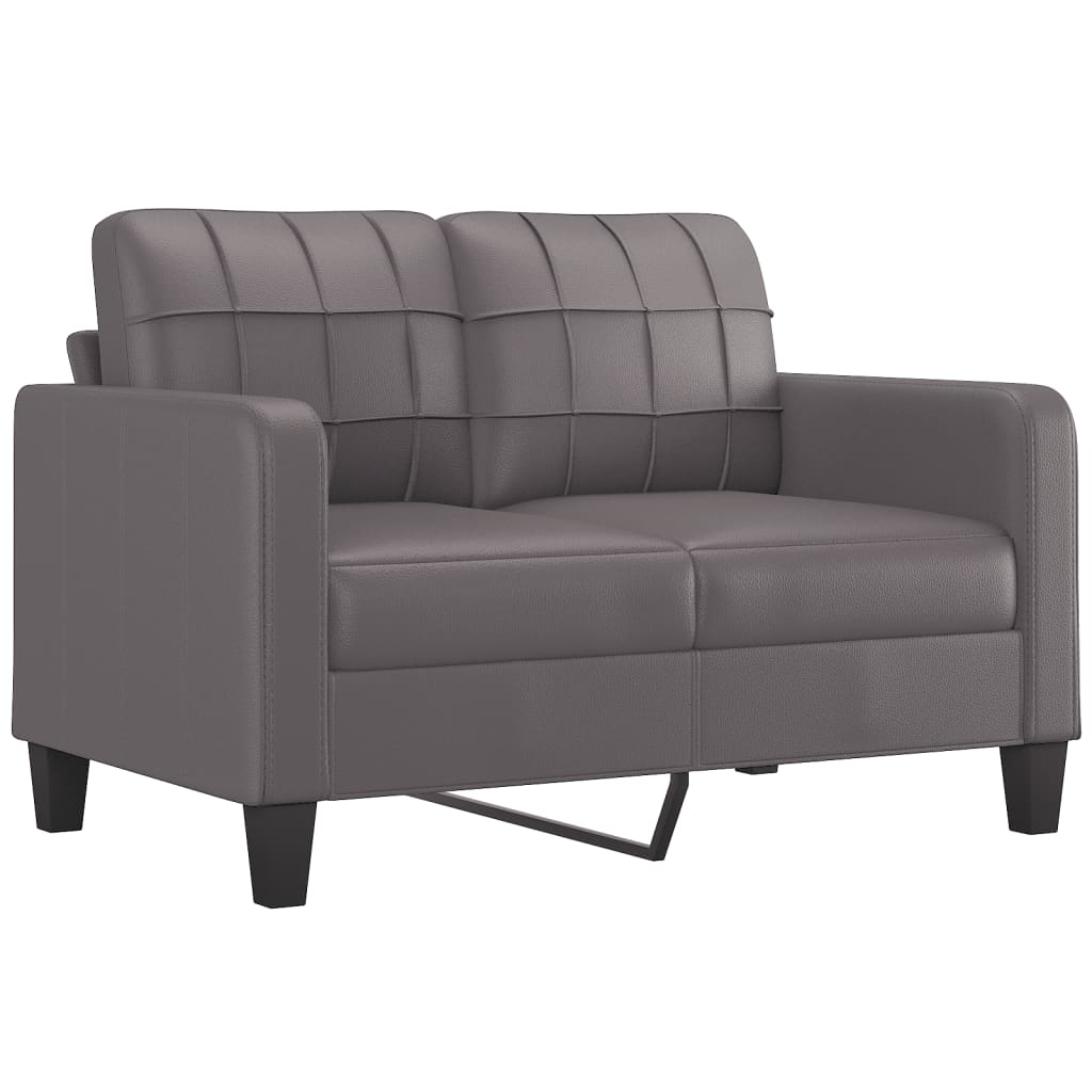 Ensemble de canapés 3 pcs avec coussins gris similicuir - XIOS