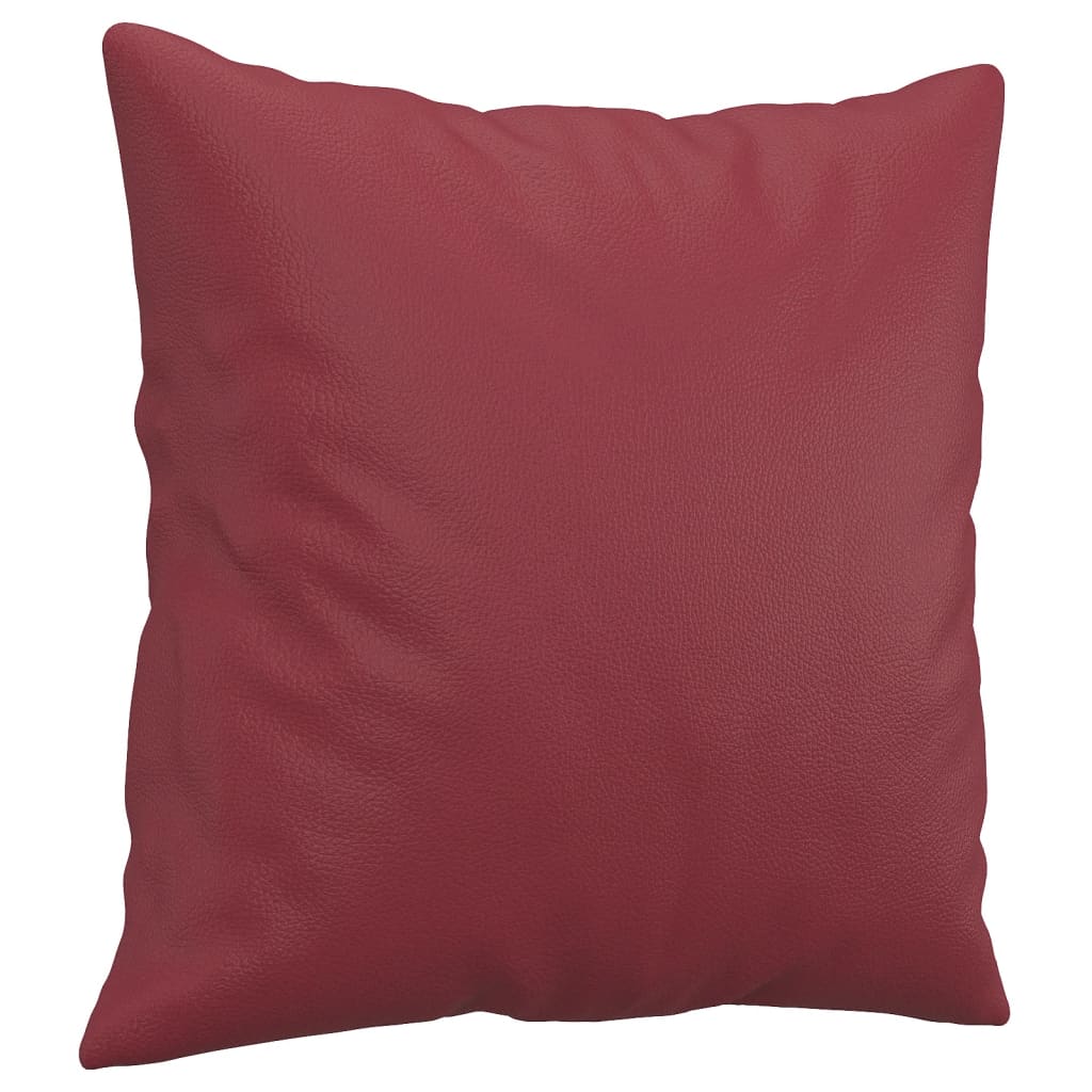 Ensemble de canapés 3 pcs et coussins rouge bordeaux similicuir - XIOS