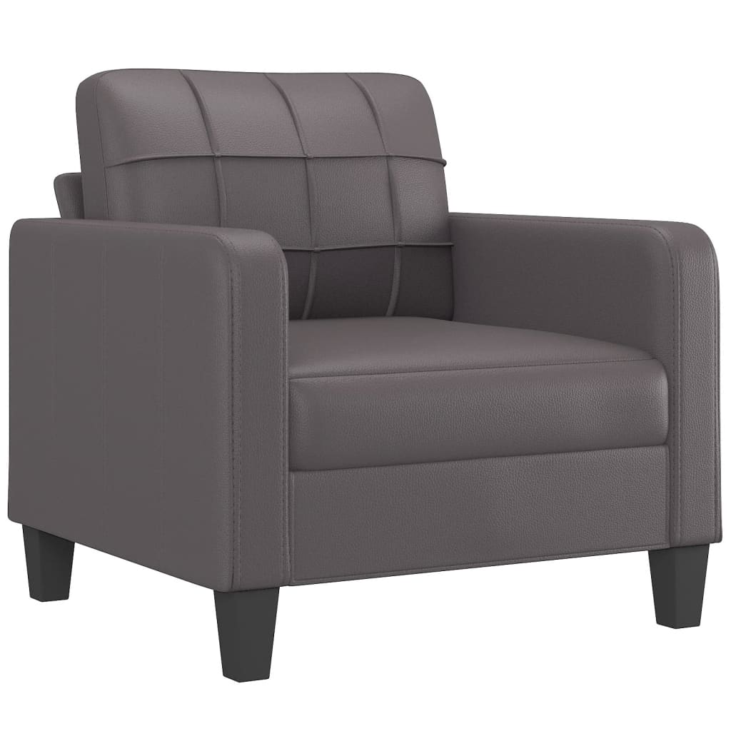 Ensemble de canapés 4 pcs avec coussins gris similicuir - XIOS