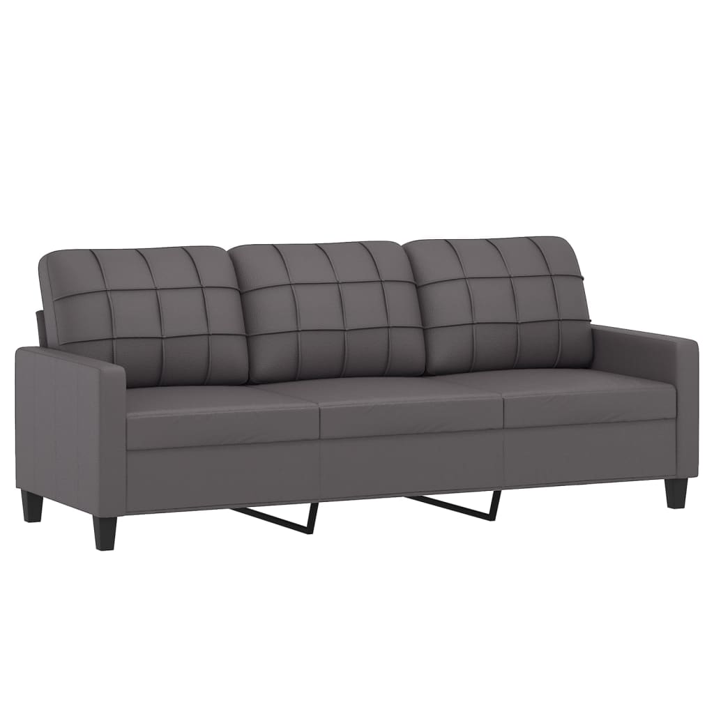 Ensemble de canapés 4 pcs avec coussins gris similicuir - XIOS
