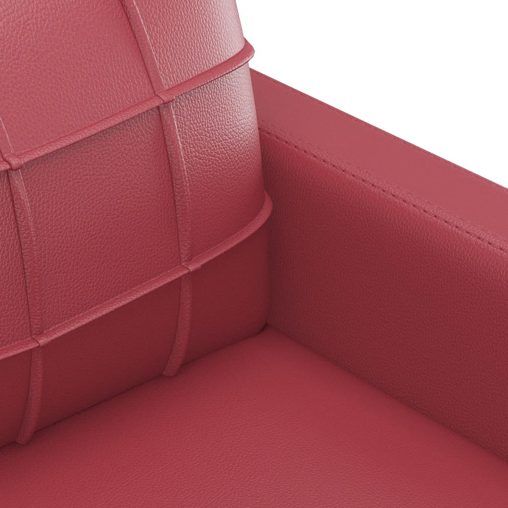 Ensemble de canapés 3 pcs et coussins rouge bordeaux similicuir - XIOS