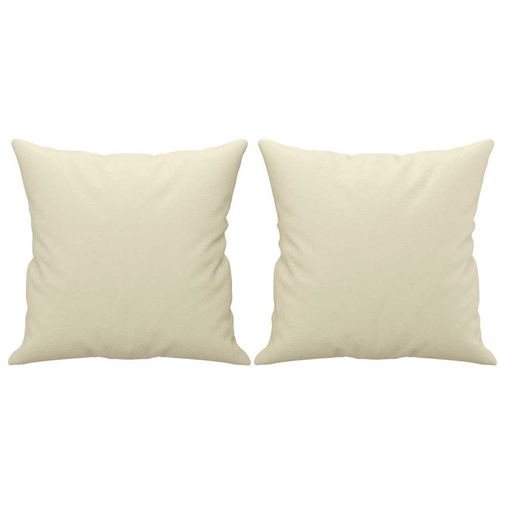 Ensemble de canapés 2 pcs avec coussins crème similicuir - XIOS